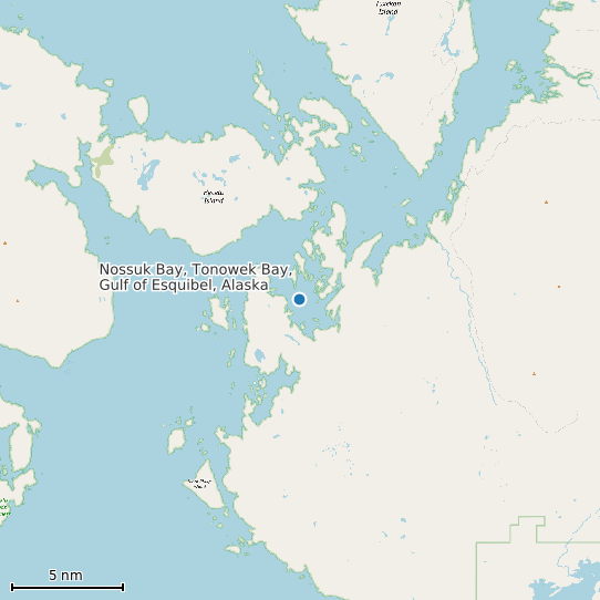 Map of Nossuk Bay, Tonowek Bay, Gulf of Esquibel, Alaska Tide Prediction Station