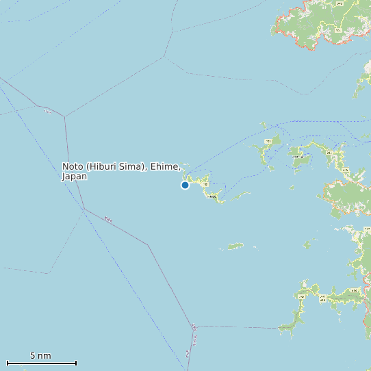 Map of Noto (Hiburi Sima), Ehime, Japan Tide Prediction Station