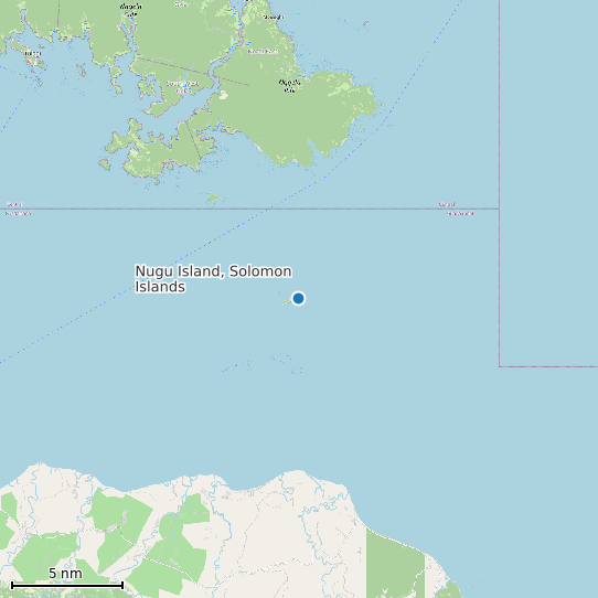 Map of Nugu Island, Solomon Islands Tide Prediction Station