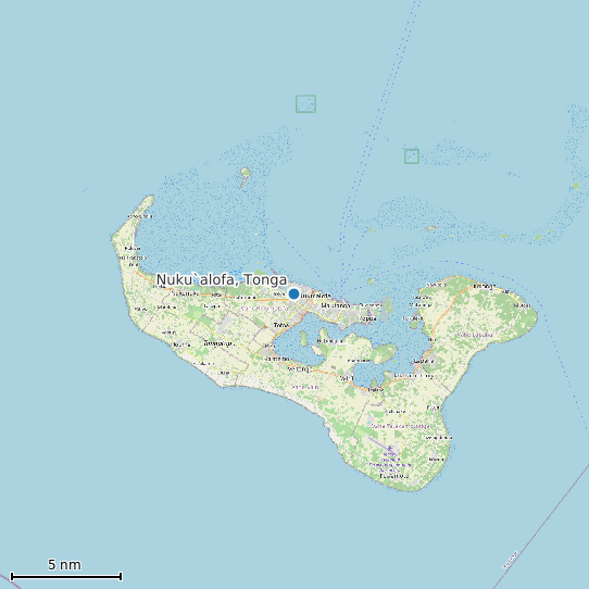 Map of Nuku`alofa, Tonga Tide Prediction Station