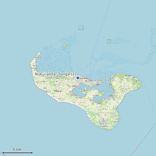 Map of Nuku`alofa, Tonga (2) Tide Prediction Station