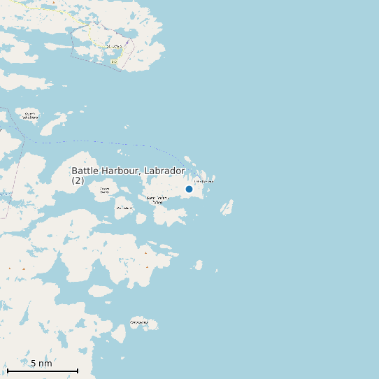 Map of Battle Harbour, Labrador (2) Tide Prediction Station
