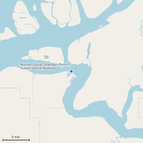 Map of Nunam Iqua (Sheldon Point), Yukon Delta, Alaska Tide Prediction Station