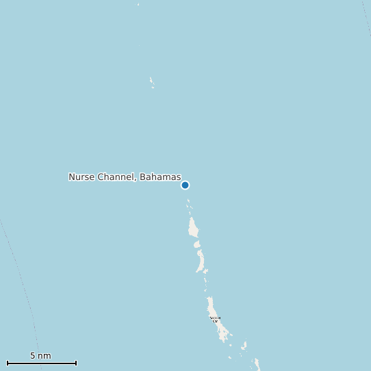 Map of Nurse Channel, Bahamas Tide Prediction Station