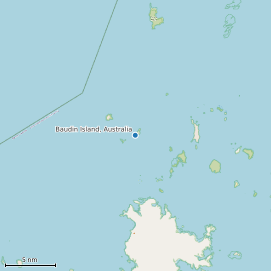 Map of Baudin Island, Australia Tide Prediction Station