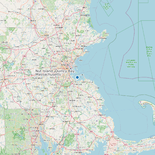 Map of Nut Island, Quincy Bay, Massachusetts Tide Prediction Station