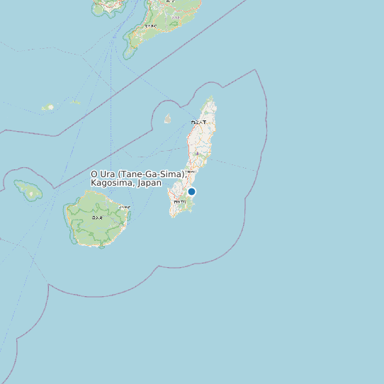 Map of O Ura (Tane-Ga-Sima), Kagosima, Japan Tide Prediction Station