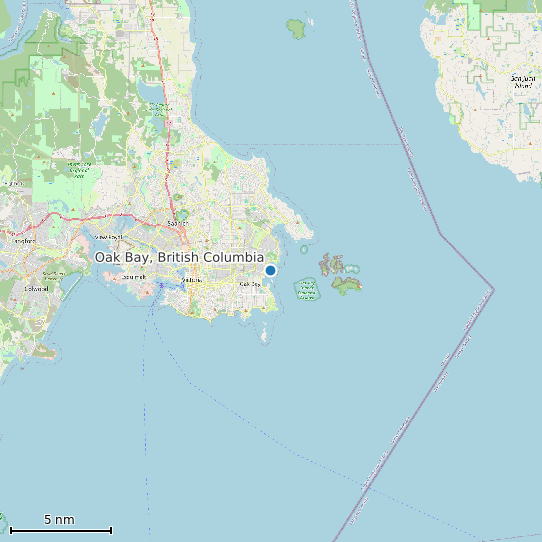 Map of Oak Bay, British Columbia Tide Prediction Station