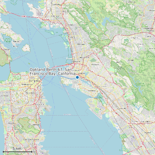 Map of Oakland Berth 67, San Francisco Bay, California Tide Prediction Station