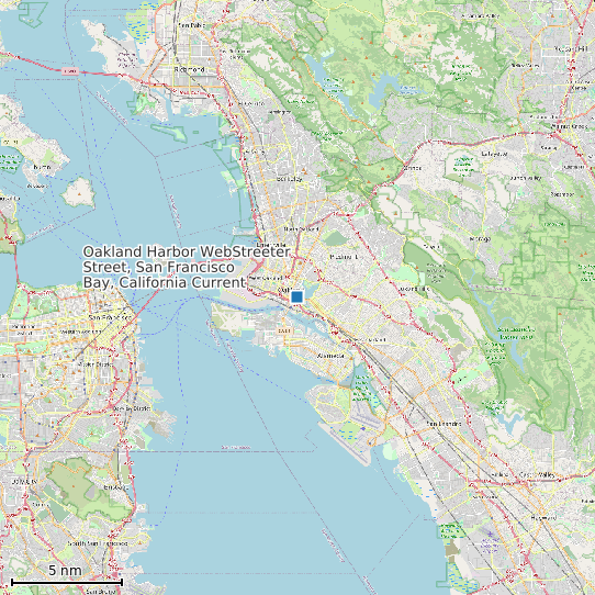 Map of Oakland Harbor WebStreeter Street, San Francisco Bay, California Current Prediction Station