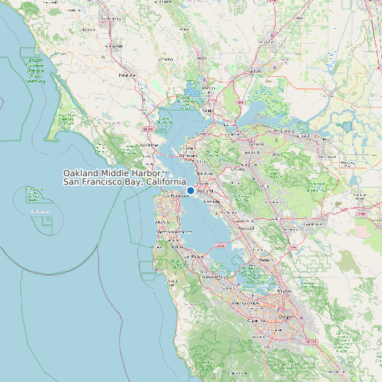 Map of Oakland Middle Harbor, San Francisco Bay, California Tide Prediction Station