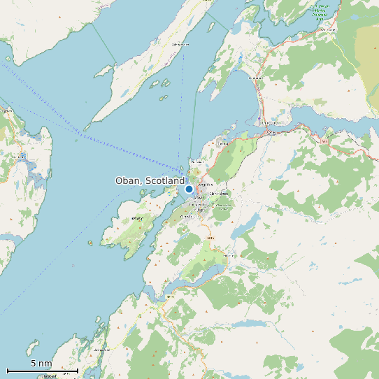 Map of Oban, Scotland Tide Prediction Station