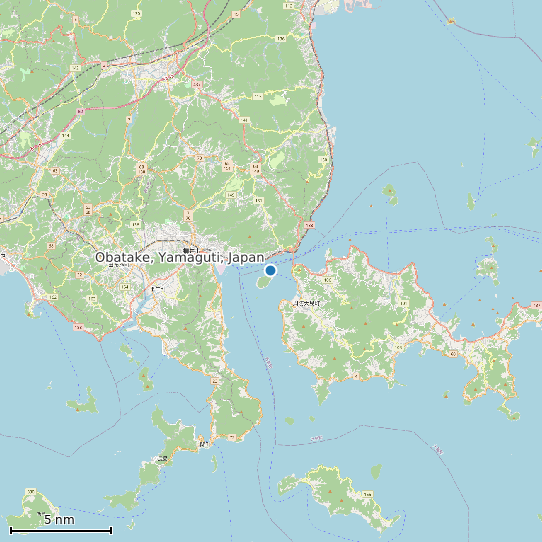 Map of Obatake, Yamaguti, Japan Tide Prediction Station