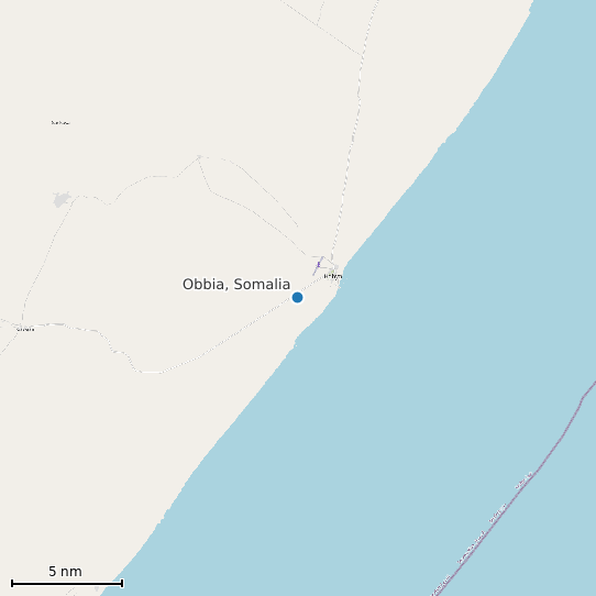 Map of Obbia, Somalia Tide Prediction Station