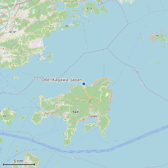 Map of Obe, Kagawa, Japan Tide Prediction Station
