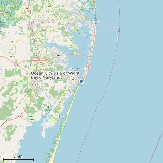 Map of Ocean City (Isle of Wight Bay), Maryland Tide Prediction Station