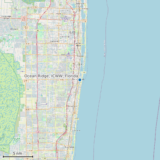 Map of Ocean Ridge, ICWW, Florida Tide Prediction Station