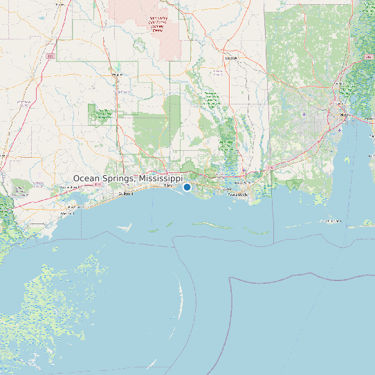 Map of Ocean Springs, Mississippi Tide Prediction Station