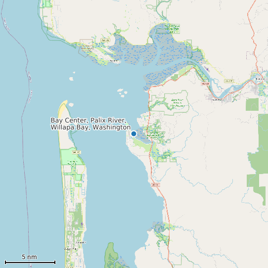 Map of Bay Center, Palix River, Willapa Bay, Washington Tide Prediction Station
