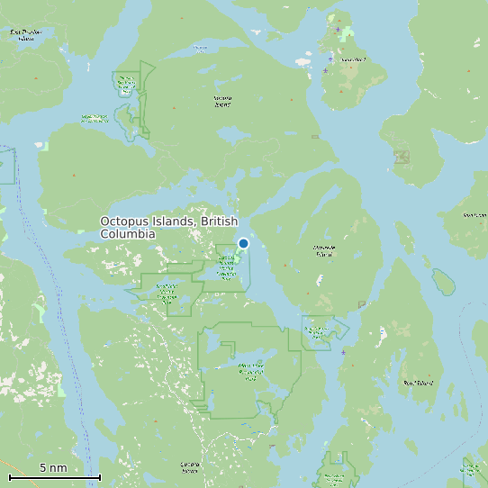 Map of Octopus Islands, British Columbia Tide Prediction Station