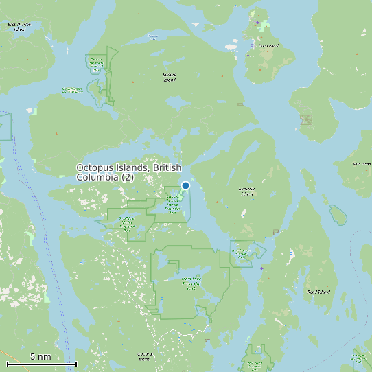 Map of Octopus Islands, British Columbia (2) Tide Prediction Station