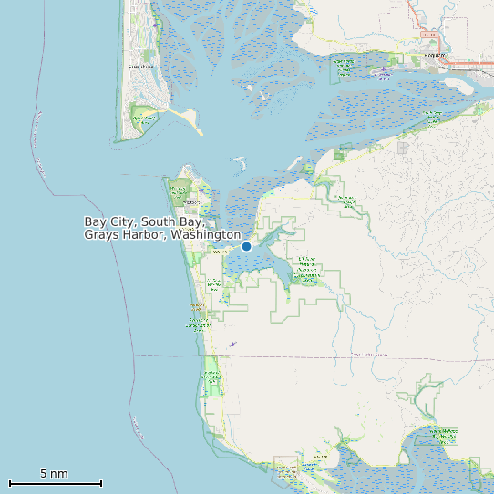 Map of Bay City, South Bay, Grays Harbor, Washington Tide Prediction Station