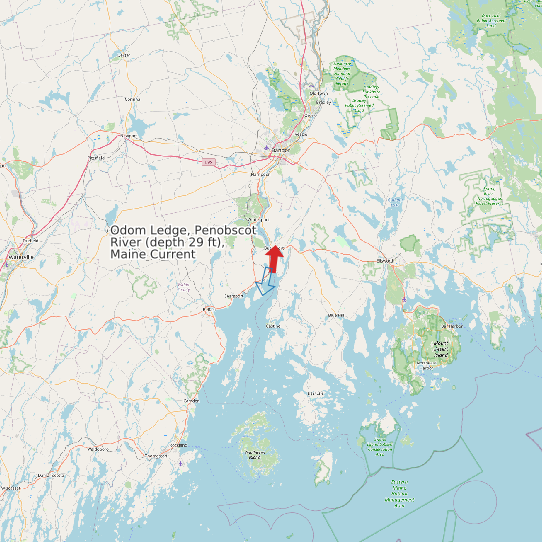 Odom Ledge, Penobscot River (depth 29 ft), Maine Current map