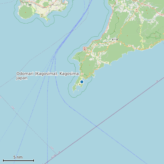 Map of Odomari (Kagosima), Kagosima, Japan Tide Prediction Station