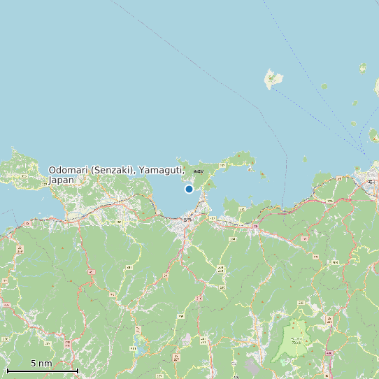 Map of Odomari (Senzaki), Yamaguti, Japan Tide Prediction Station