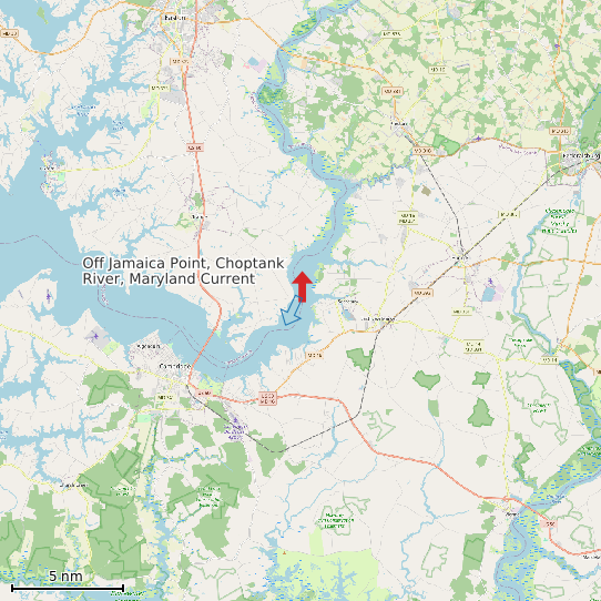 Map of Off Jamaica Point, Choptank River, Maryland Current Prediction Station