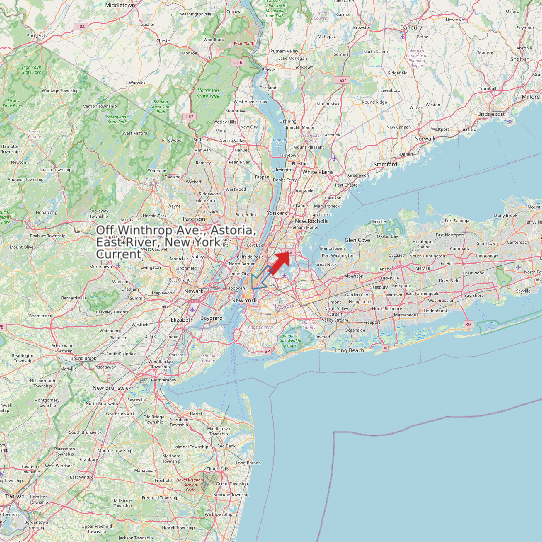 Off Winthrop Ave., Astoria, East River, New York Current map