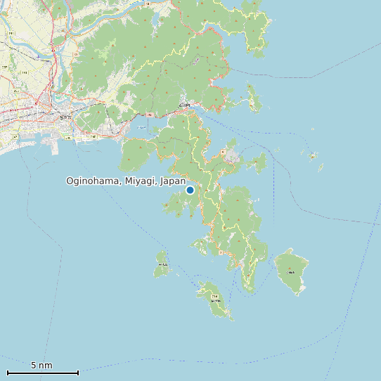 Map of Oginohama, Miyagi, Japan Tide Prediction Station