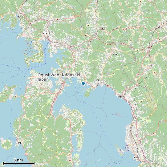 Map of Ogusi Wan, Nagasaki, Japan Tide Prediction Station
