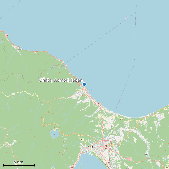 Map of Ohata, Aomori, Japan Tide Prediction Station