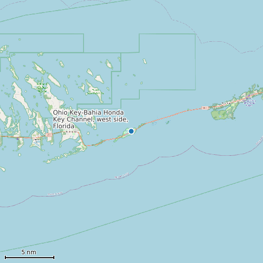 Map of Ohio Key-Bahia Honda Key Channel, west side, Florida Tide Prediction Station