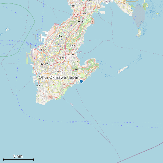 Map of Ohu, Okinawa, Japan Tide Prediction Station