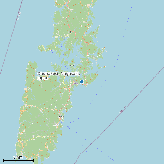 Map of Ohunakosi, Nagasaki, Japan Tide Prediction Station