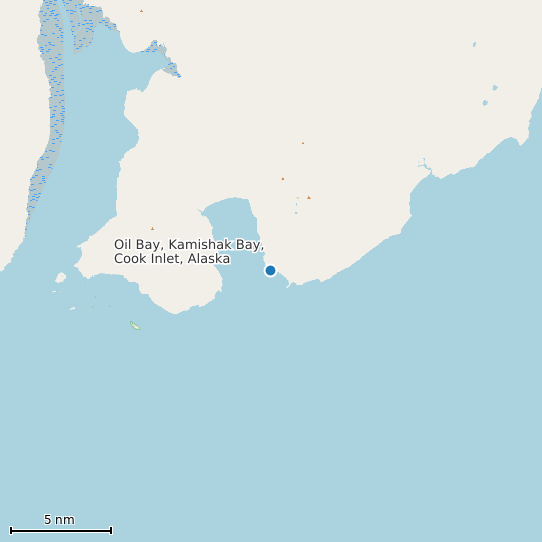 Map of Oil Bay, Kamishak Bay, Cook Inlet, Alaska Tide Prediction Station