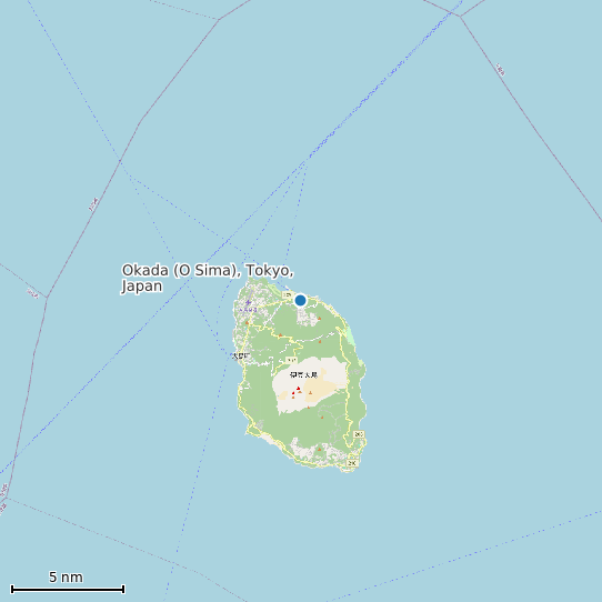 Map of Okada (O Sima), Tokyo, Japan Tide Prediction Station