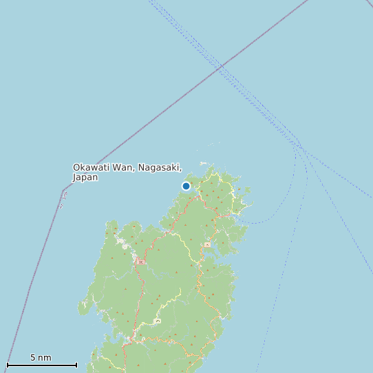 Map of Okawati Wan, Nagasaki, Japan Tide Prediction Station