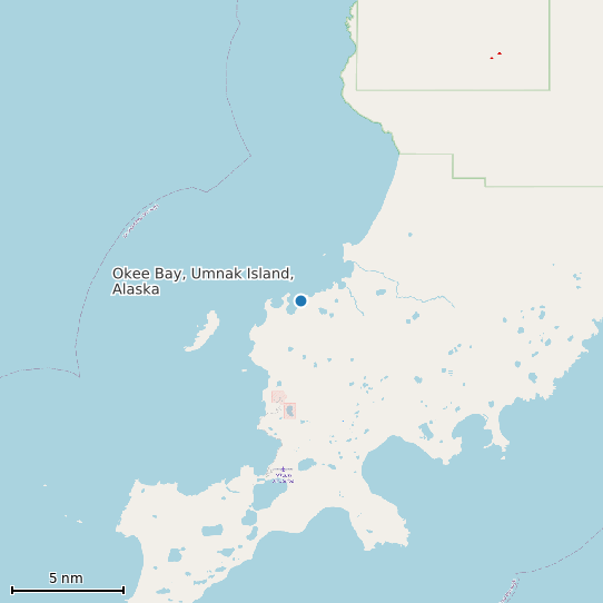 Map of Okee Bay, Umnak Island, Alaska Tide Prediction Station