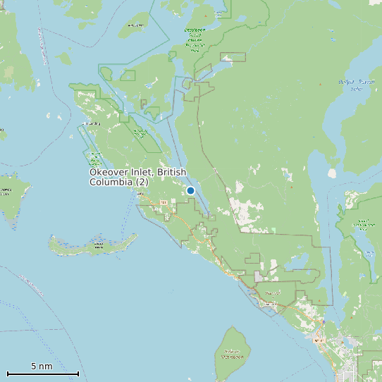 Map of Okeover Inlet, British Columbia (2) Tide Prediction Station