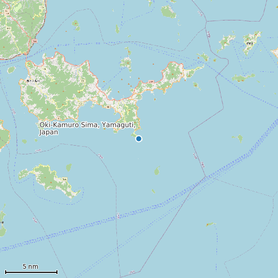 Map of Oki-Kamuro Sima, Yamaguti, Japan Tide Prediction Station