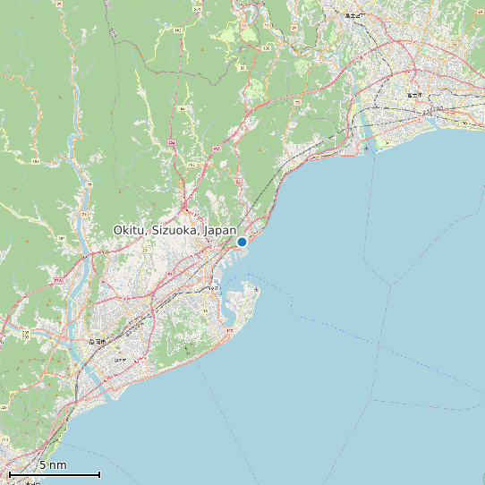 Map of Okitu, Sizuoka, Japan Tide Prediction Station