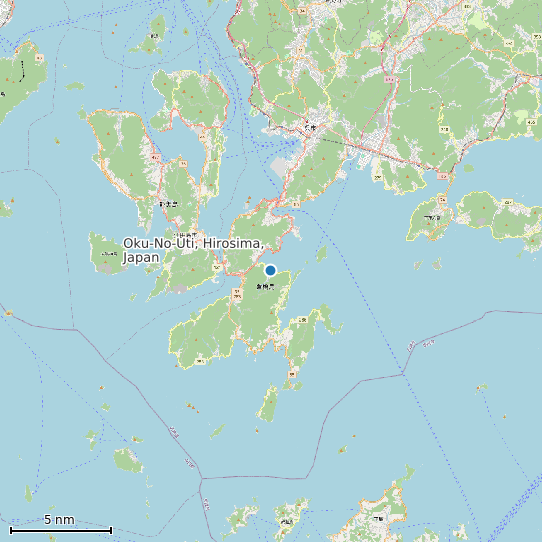 Map of Oku-No-Uti, Hirosima, Japan Tide Prediction Station