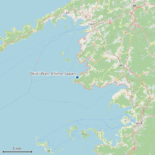 Map of Okuti Wan, Ehime, Japan Tide Prediction Station