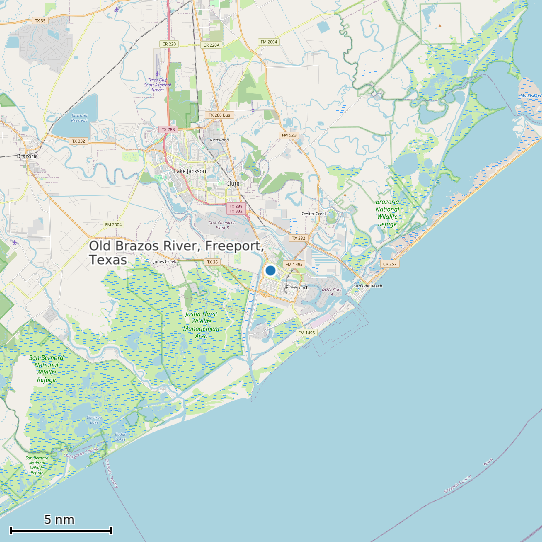 Map of Old Brazos River, Freeport, Texas Tide Prediction Station
