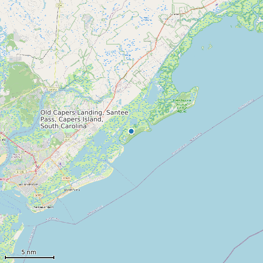Map of Old Capers Landing, Santee Pass, Capers Island, South Carolina Tide Prediction Station