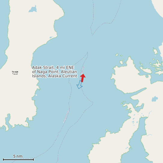 Map of Adak Strait, 4 mi ENE of Naga Point, Aleutian Islands, Alaska Current Prediction Station