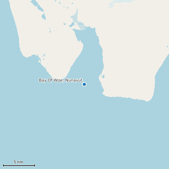 Map of Bay Of Woe, Nunavut Tide Prediction Station